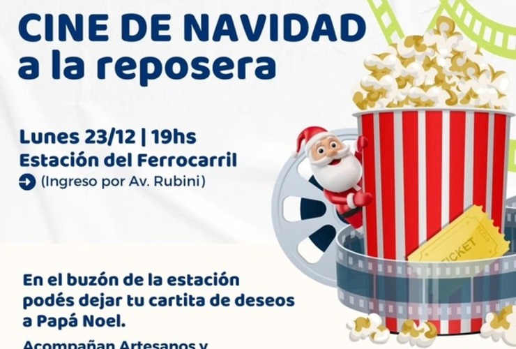 Imagen de Alvear: Cine de Navidad a la reposera en la estación del ferrocarril