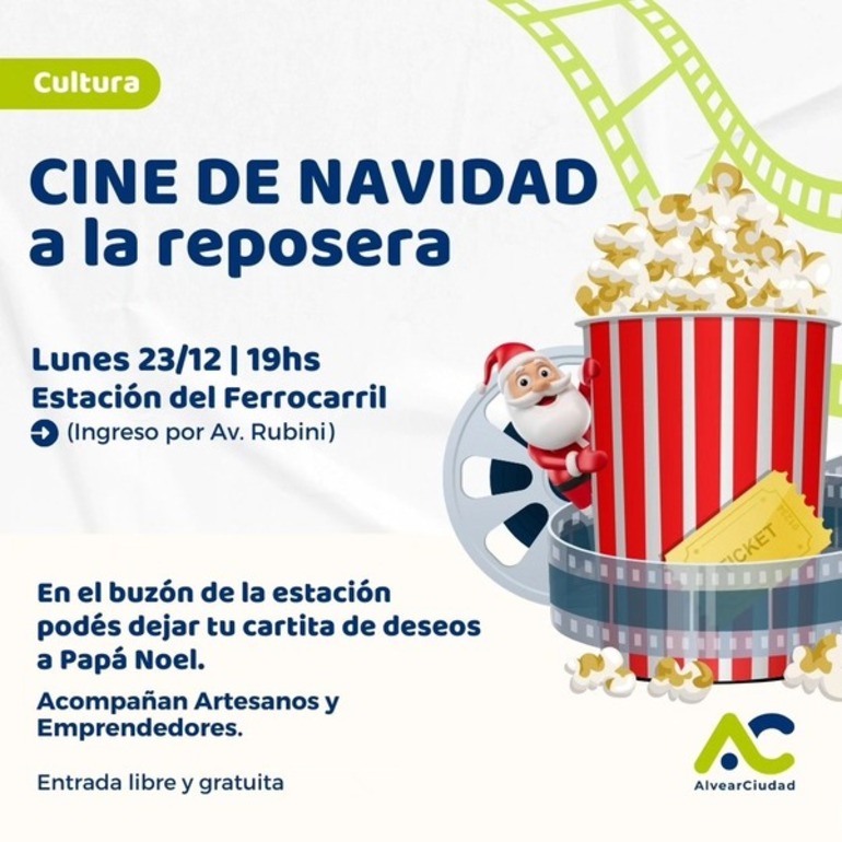 Imagen de Alvear: Cine de Navidad a la reposera en la estación del ferrocarril