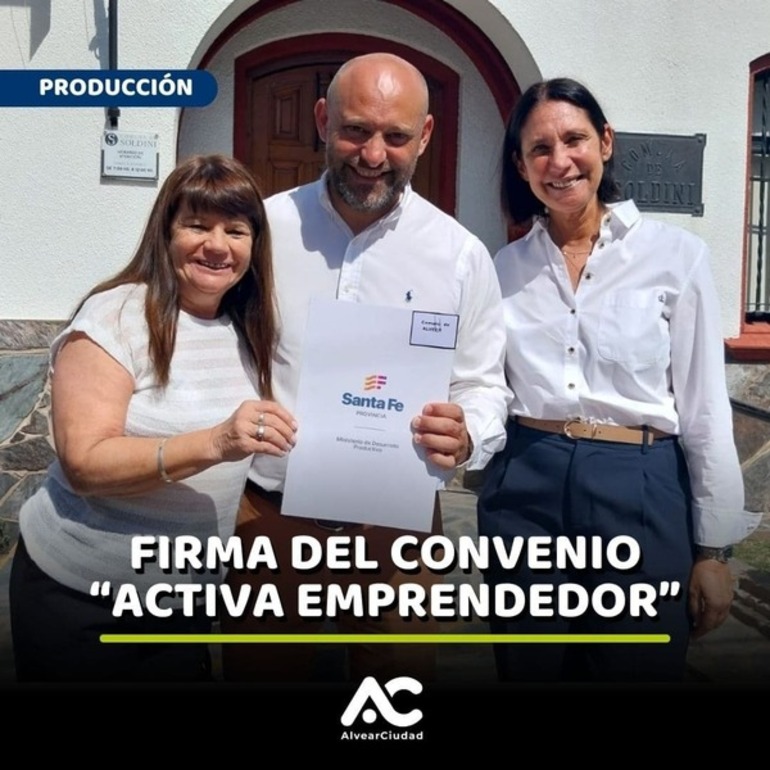 Imagen de Alvear firma convenio para fortalecer a emprendedores locales