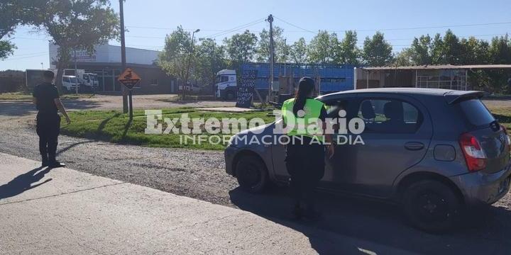 El coche ayer interceptado en el control del acceso autopista.