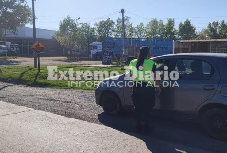 El coche ayer interceptado en el control del acceso autopista.