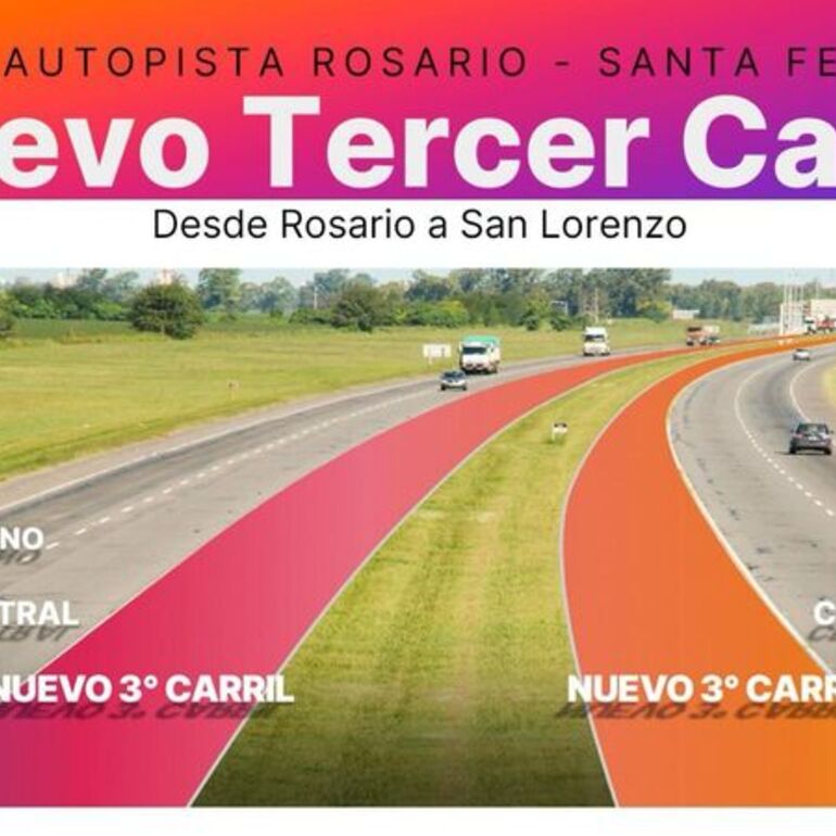 Imagen de Provincia da inicio a la obra del tercer carril de la Autopista Rosario-Santa Fe