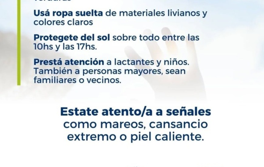 Imagen de Alvear: Recomendaciones ante la alerta amarilla por altas temperaturas