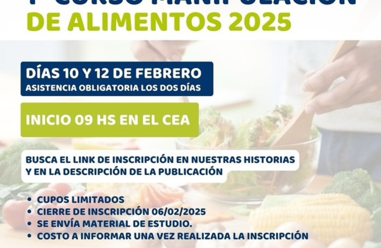 Imagen de Curso de manipulación de alimentos en Alvear