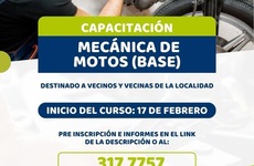 Imagen de La Comuna de Alvear abre inscripciones para curso de mecanica de motos