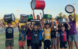 Imagen de El Taller de Percusión del Parque Santa Anita, se prepara para el Carnaval 2025.