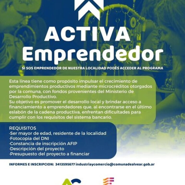 Imagen de Alvear impulsa el crecimiento de emprendedores con el programa #ActivaEmprendedor