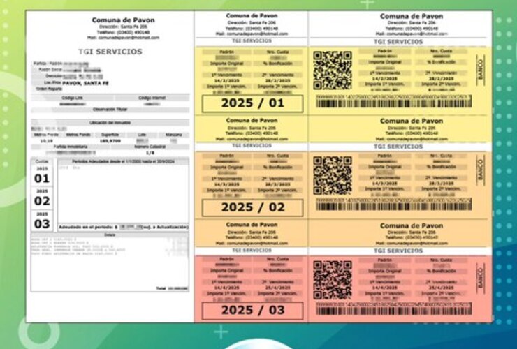 Imagen de Pavón implementa un nuevo formato de boletas para la Tasa General de Inmuebles