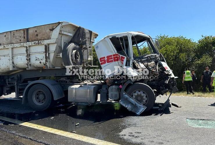 Imagen de Dos camiones involucrados en un choque