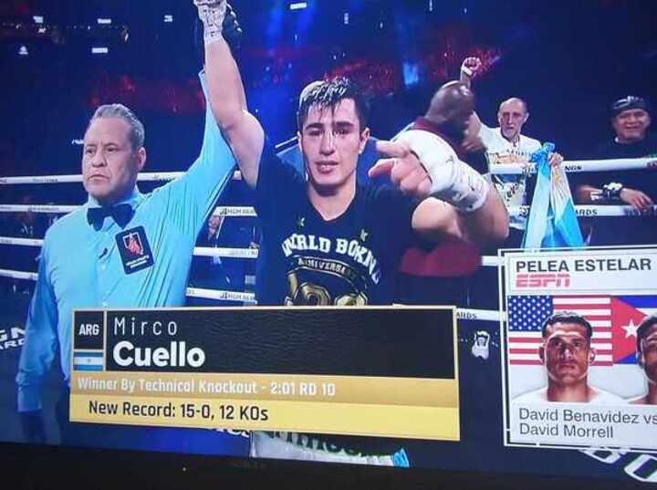 Imagen de Mirco Cuello noqueó a Christian Olivo y va por el título mundial Pluma WBA