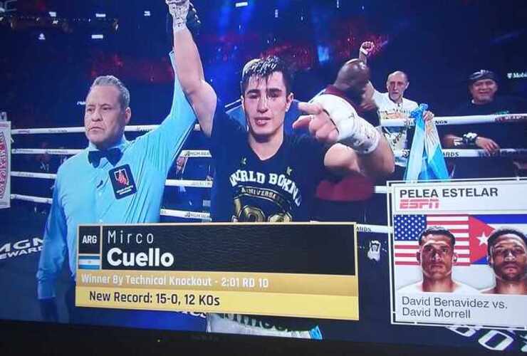 Imagen de Mirco Cuello noqueó a Christian Olivo y va por el título mundial Pluma WBA