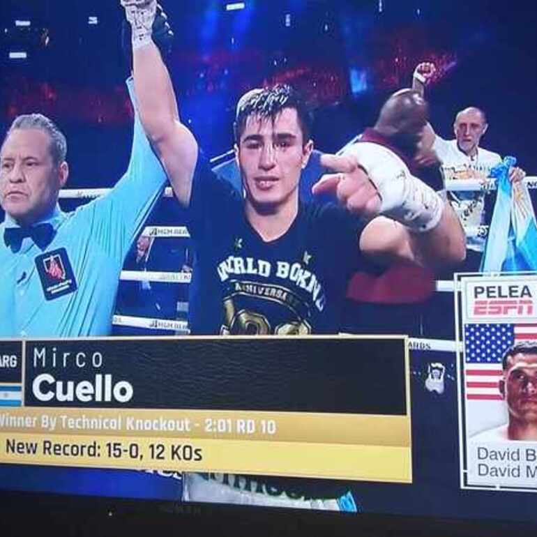 Imagen de Mirco Cuello noqueó a Christian Olivo y va por el título mundial Pluma WBA