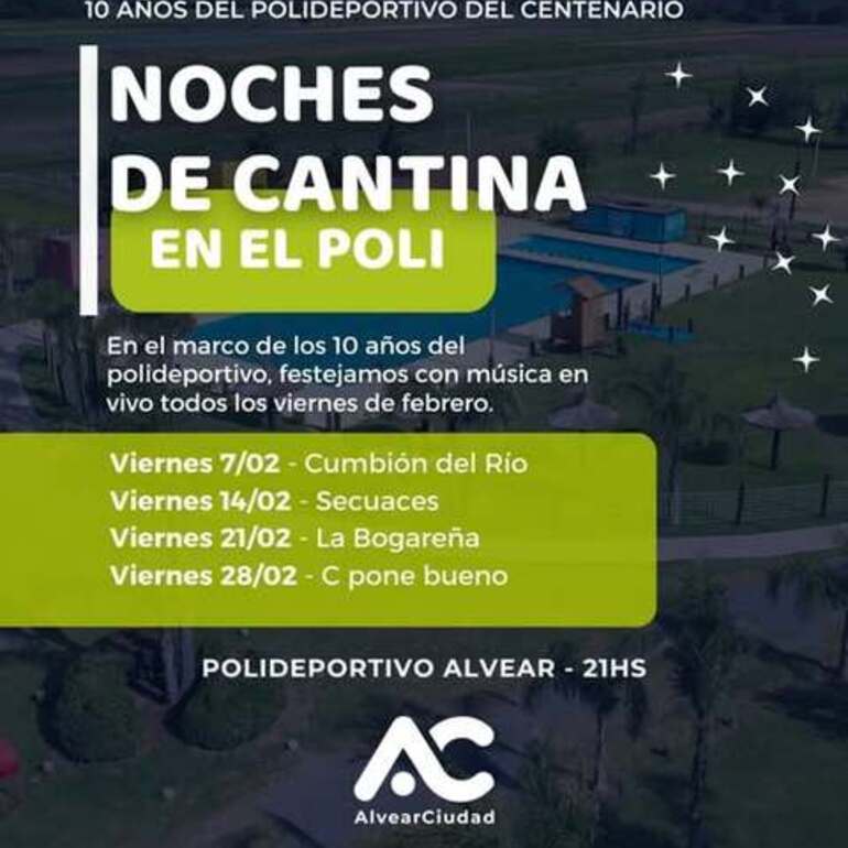 Imagen de Alvear celebra los 10 años del Polideportivo del Centenario con música en vivo