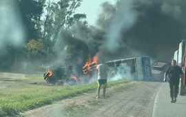 Incendio en la ruta 34 por el choque de dos camiones. Hay dos v&iacute;ctimas fatales