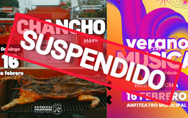 El Chancho Móvil (Bomberos) y la 2° edición de Verano con Música (Municipalidad), interrumpidas por el mal tiempo.