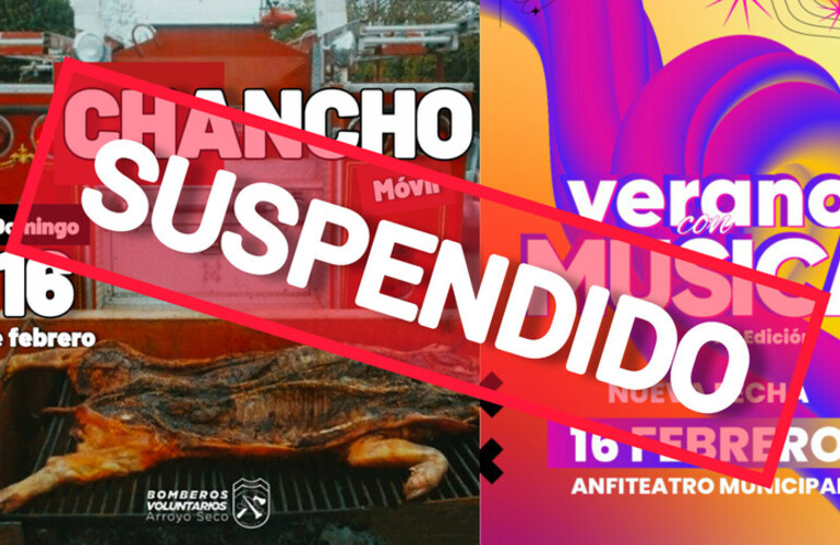 El Chancho M&oacute;vil (Bomberos) y la 2&deg; edici&oacute;n de Verano con M&uacute;sica (Municipalidad), interrumpidas por el mal tiempo.