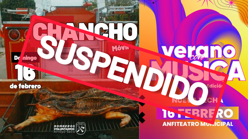 El Chancho M&oacute;vil (Bomberos) y la 2&deg; edici&oacute;n de Verano con M&uacute;sica (Municipalidad), interrumpidas por el mal tiempo.