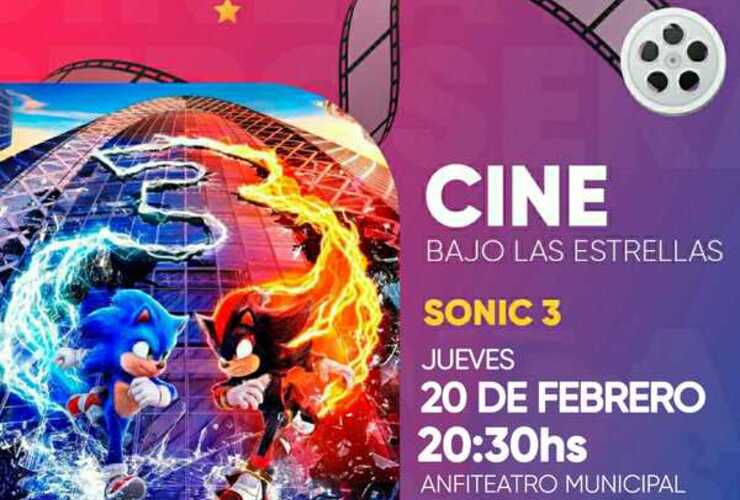 Imagen de Cine Bajo las Estrellas en Arroyo Seco: Proyección de Sonic 3 en el Anfiteatro