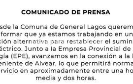 Imagen de General Lagos exige soluciones urgentes ante los reiterados cortes de luz