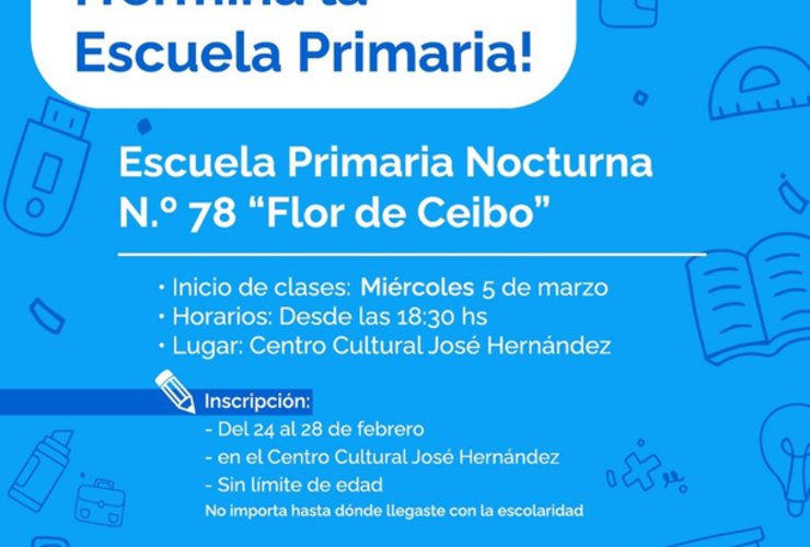 Imagen de Inicia la Escuela Primaria Nocturna en el Centro Cultural.