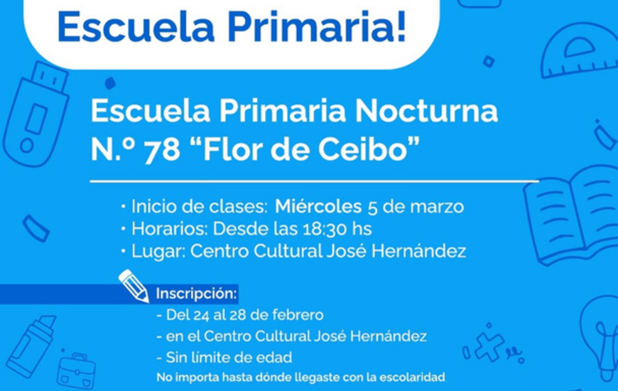 Imagen de Inicia la Escuela Primaria Nocturna en el Centro Cultural.