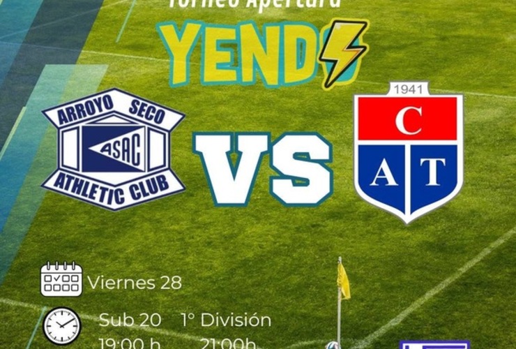 Imagen de A.S.A.C. y C.A.T. se enfrentan en la fecha 1 del Torneo Apertura de la Liga Regional del Sud.