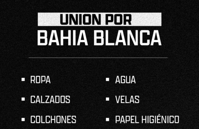 Imagen de Unión se suma a los Bomberos Voluntarios para ayudar a Bahía Blanca.