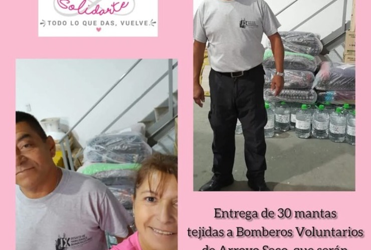 Imagen de Solidarte y Reinas Tejedoras entregaron mantas para los damnificados por las inundaciones en Bah&iacute;a Blanca