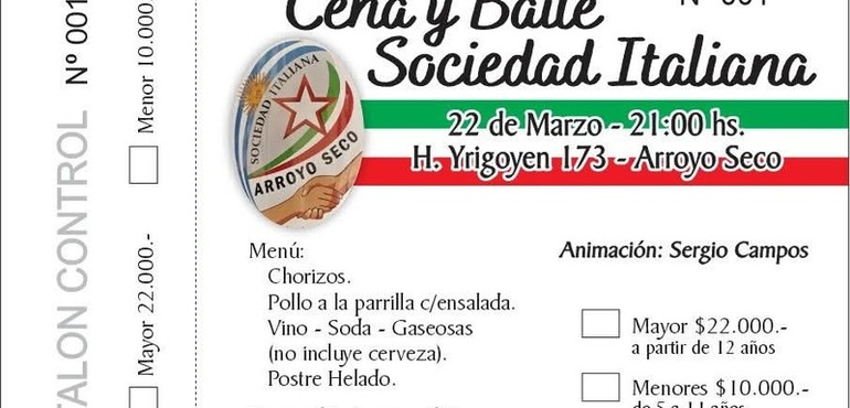 Imagen de Cena y baile de la Sociedad Italiana