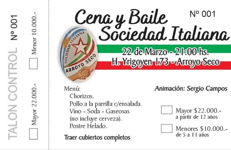 Imagen de Cena y baile de la Sociedad Italiana