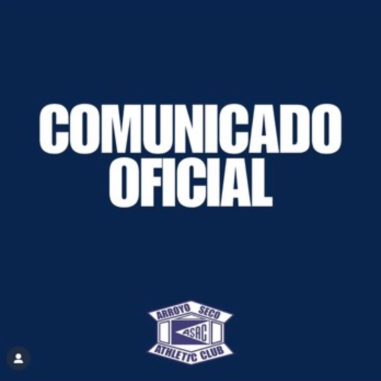 Imagen de Comunicado oficial del Fútbol de A.S.A.C. mostrando disconformidad por jugar ante Porvenir Talleres sin público visitante.