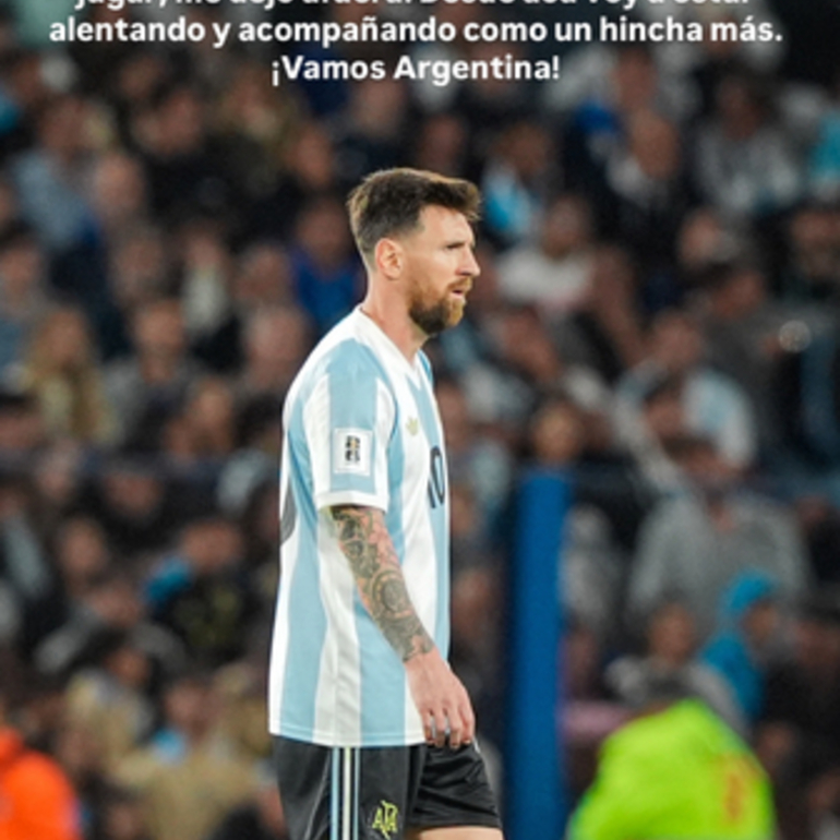 Imagen de Messi NO jugará con la Selección Argentina ante Uruguay y Brasil.