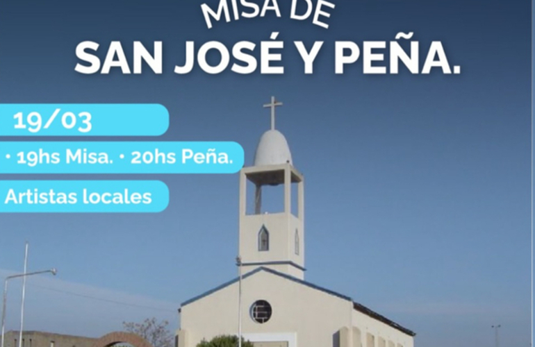 Imagen de Hoy feriado local y Misa de San Jos&eacute; y Pe&ntilde;a.