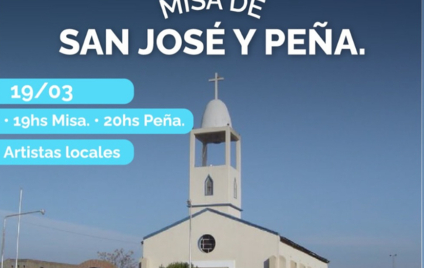 Imagen de Hoy feriado local y Misa de San Jos&eacute; y Pe&ntilde;a.
