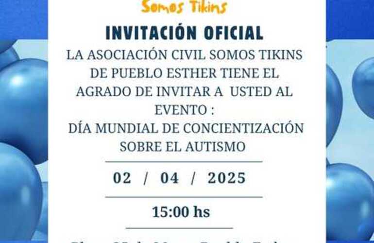 Imagen de "Somos Tikins" invita a un evento en el marco de la concientizaci&oacute;n sobre autismo