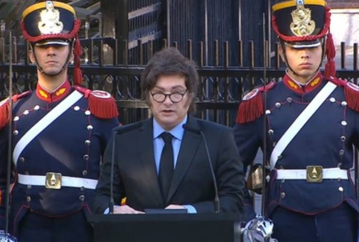 Imagen de Milei en el acto por Malvinas: llamó «malvinenses» a los kelpers y avaló la autodeterminación de su nacionalidad