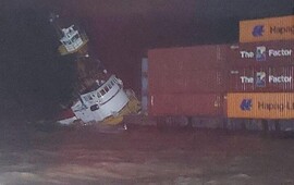 Así quedó el remolcador. (Prefectura Naval Argentina)