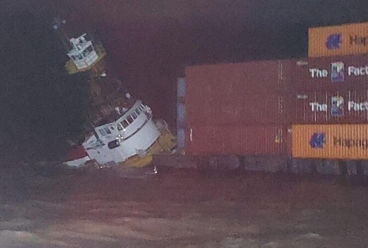 Así quedó el remolcador. (Prefectura Naval Argentina)