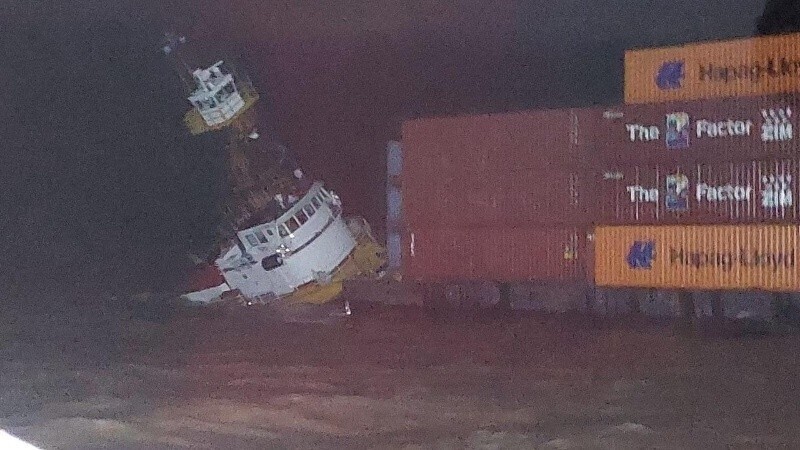 Así quedó el remolcador. (Prefectura Naval Argentina)