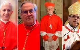 Los prelados Mario Aurelio Poli, Ángel Sixto Rossi y Vicente Bokalic Iglic.