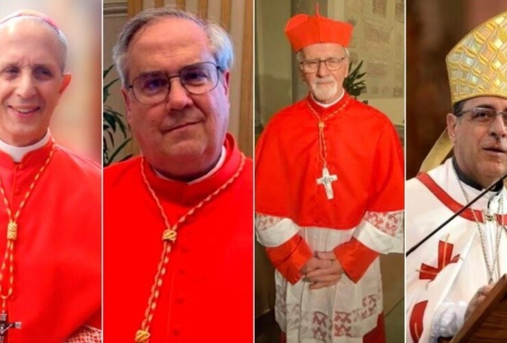 Los prelados Mario Aurelio Poli, Ángel Sixto Rossi y Vicente Bokalic Iglic.