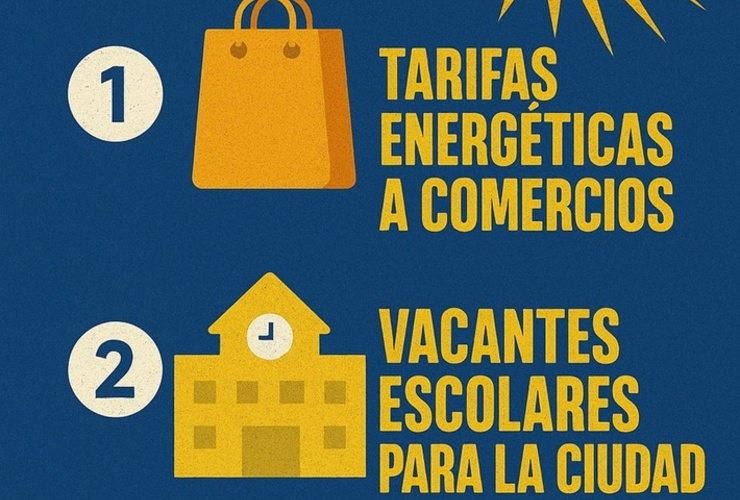 Imagen de Tarifas Energéticas a Comercios y Vacantes Escolares para la ciudad