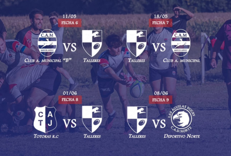 Imagen de Rugby: Cronograma de partidos de Talleres para Mayo y Junio