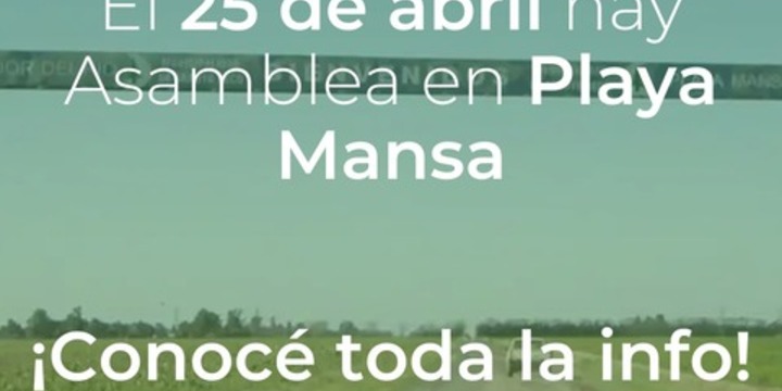 Imagen de Playa Mansa convoca a Asamblea General con renovación total de autoridades