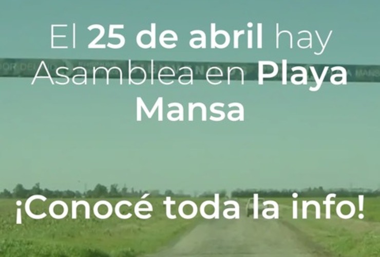 Imagen de Playa Mansa convoca a Asamblea General con renovación total de autoridades