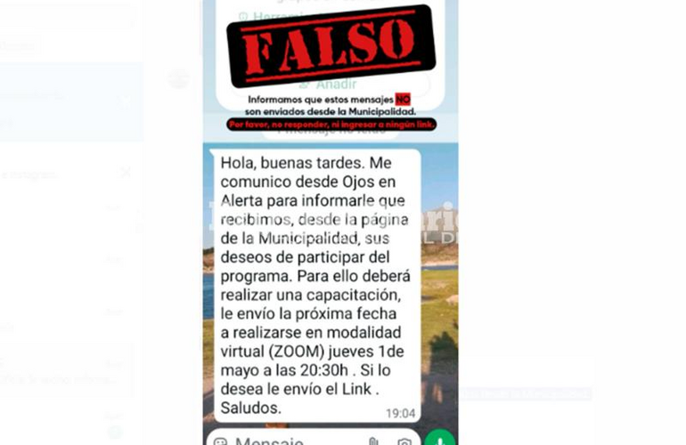 Imagen de ¡Atención!: Se advierte sobre la circulación de mensajes falsos en nombre de la Municipalidad