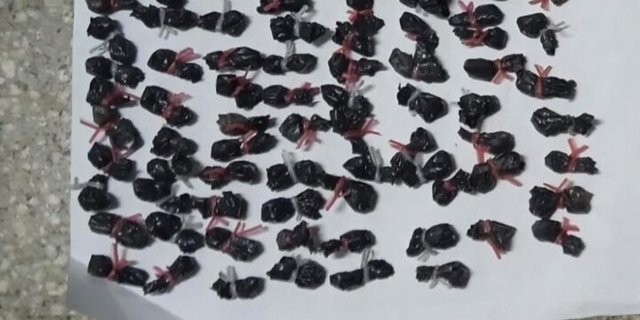 Se incautaron 102 envoltorios con una sustancia blanquecina que sería cocaína.