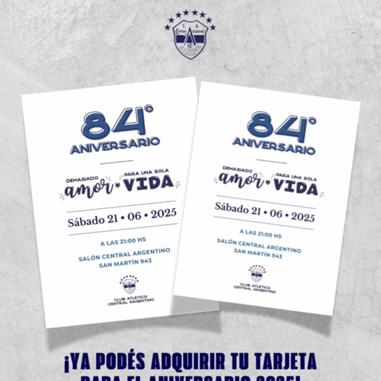 Imagen de En Junio, se viene la Cena 84º Aniversario de Central Argentino