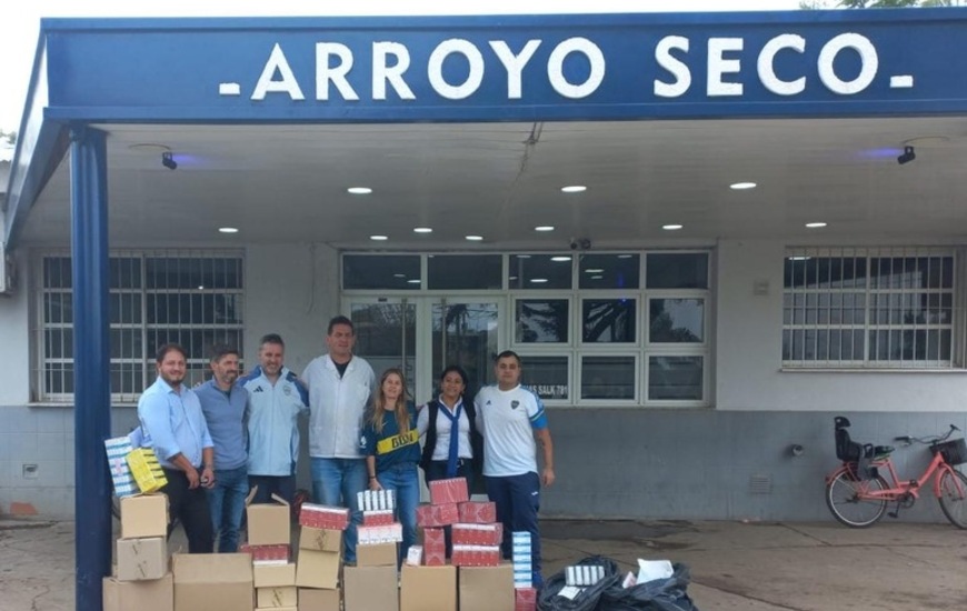 Imagen de La Peña 'Arroyo Seco es de Boca' realizó nueva entrega de medicamentos al Hospital local