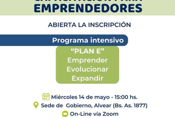 Imagen de Llega a Alvear el Programa Intensivo Plan E. Emprender. Evolucionar. Expandir.
